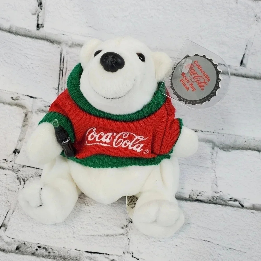 1997 White with Red and Green Sweater Swag Plush Coca Cola 90s Vintage 59